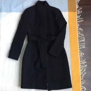 J. Crew Black Belted Coat